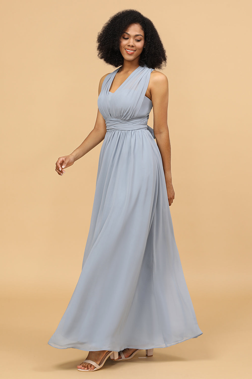 Grey Blue Convertible Bridesmaid Dresses
