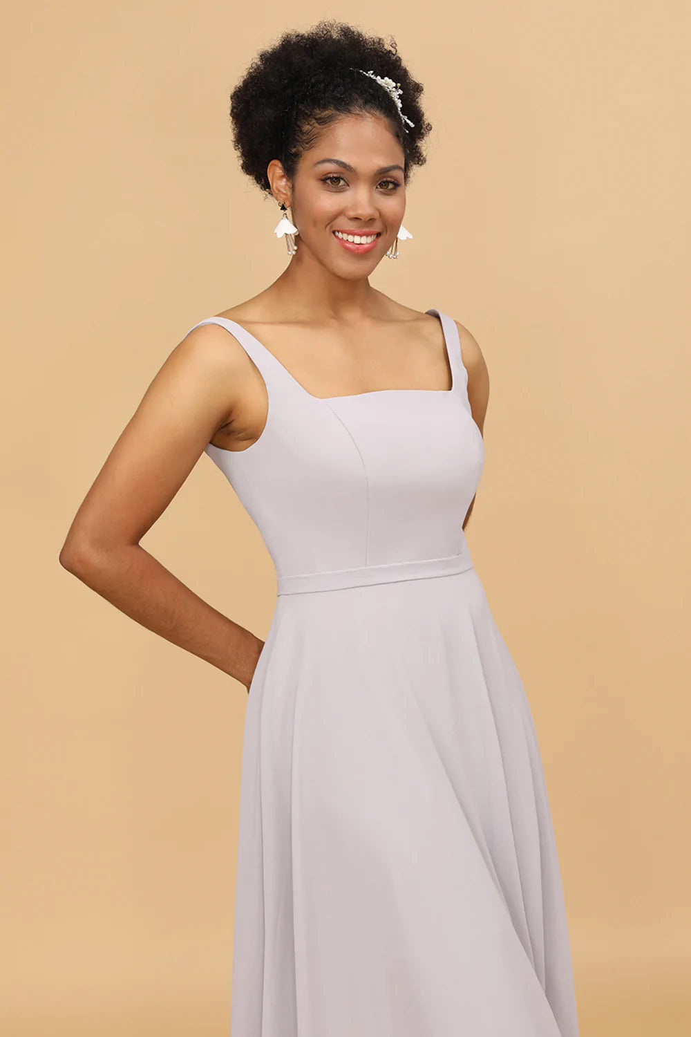 Square neck chiffon dress 2025