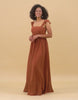 Terracotta A-line Straps Chiffon Bridesmaid Dress