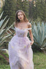 Lavender A Line Tulle Off Shoulder Prom Dress