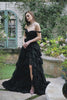 Black Off The Shoulder Tiered Prom Dress