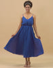 Royal Blue Tea-Length Chiffon Bridesmaid Dress With Pleated