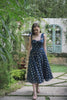 A-line Navy Tea-length Prom Dress with Stars
