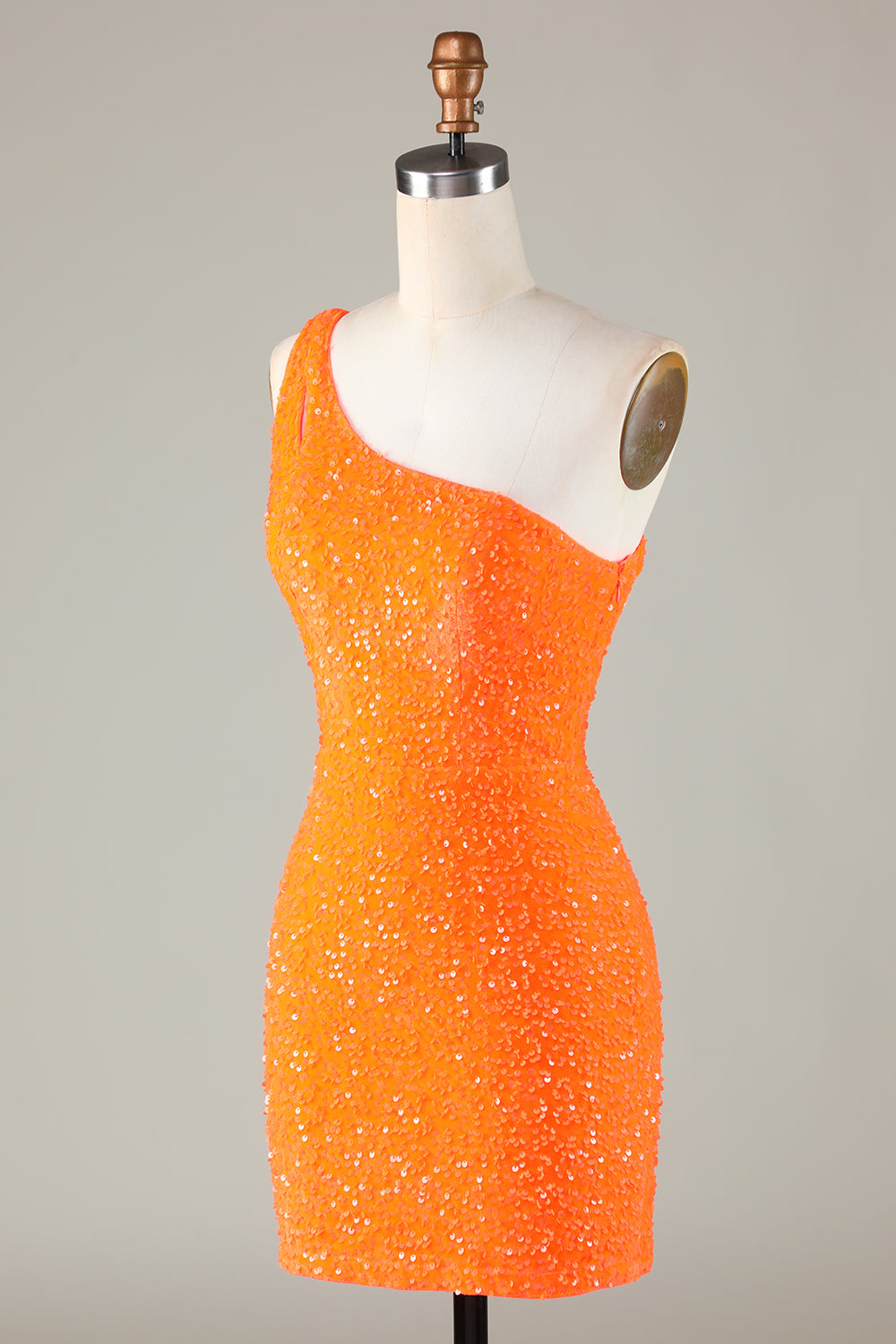 Zapakasa Women Sparkly Orange Sequins Tight Short Homecoming Dresses One-Shoulder Backless Cocktail Dress Zapakasa Women Sparkly Orange Sequins Tight Short Homecoming Dresses One-Shoulder Backless Cocktail Dress