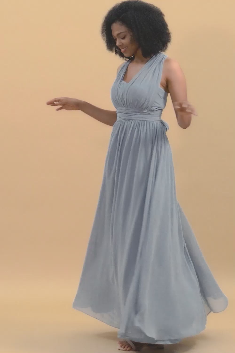 Grey Blue Convertible Bridesmaid Dresses