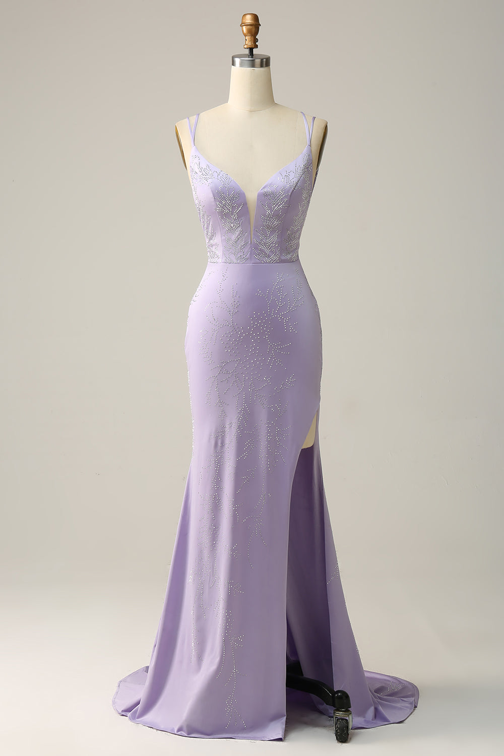 Elegant Mermaid Spaghetti Straps Glitter Prom Dress