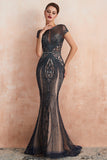 Mermaid Beaded Black Prom Dress