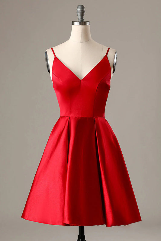 Simple Burgundy A Line Homecoming Dress