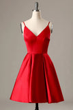 Simple Burgundy A Line Homecoming Dress