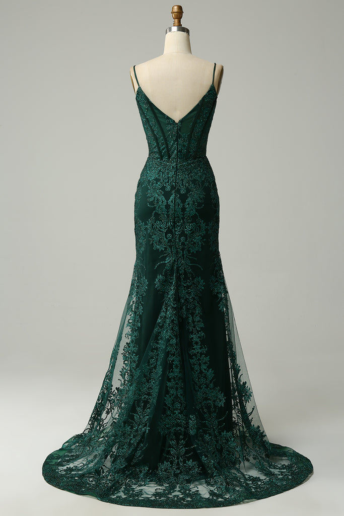 Trumpet/Mermaid Peacock Spaghetti Straps Ruched Wedding Guest Dress main image 1