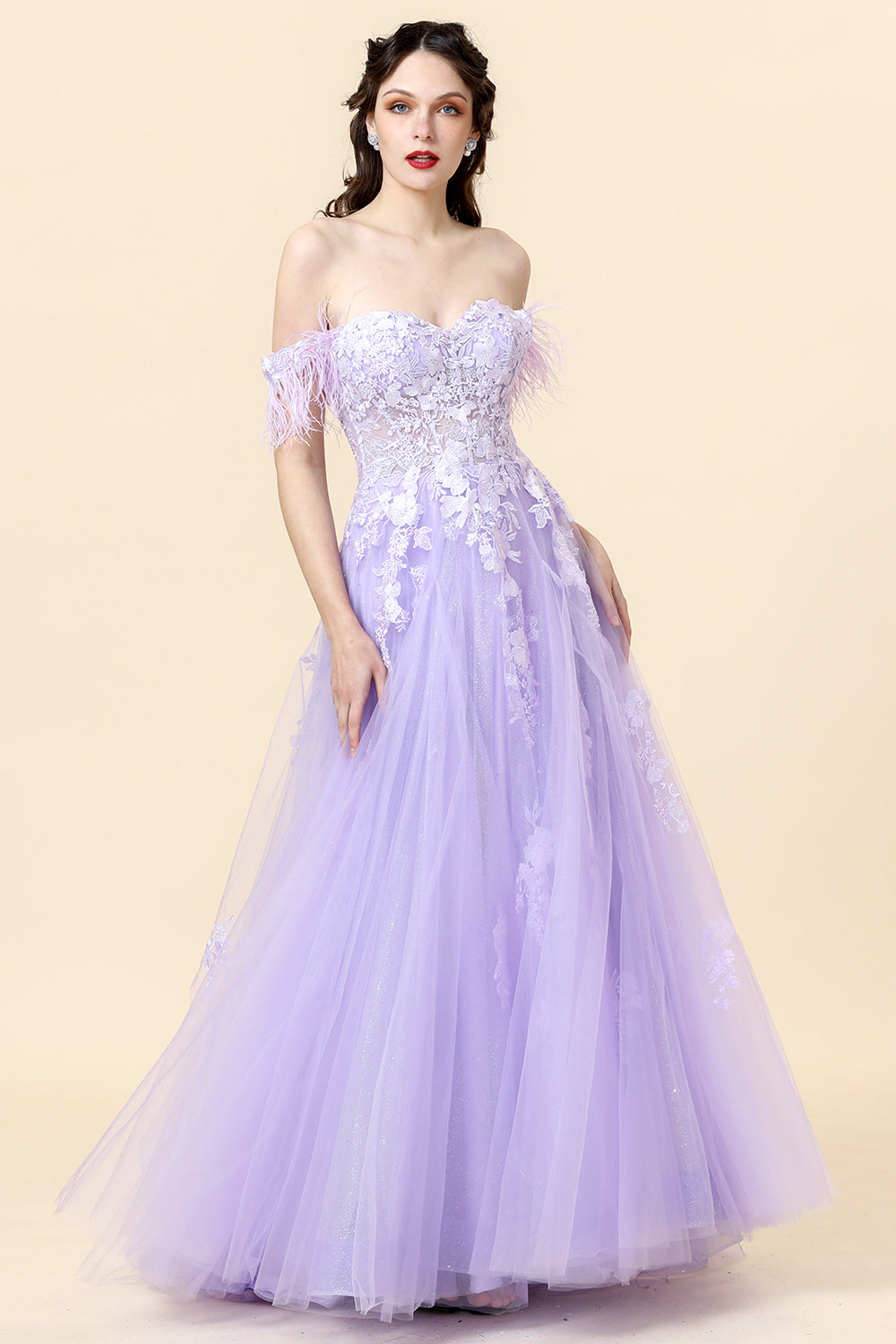 Zapakasa Spaghetti Straps Purple Prom Dress A Line Long Appliques Ball Gowns, Purple / US12 Zapakasa Spaghetti Straps Purple Prom Dress A Line Long Appliques Ball Gowns, Purple / US12