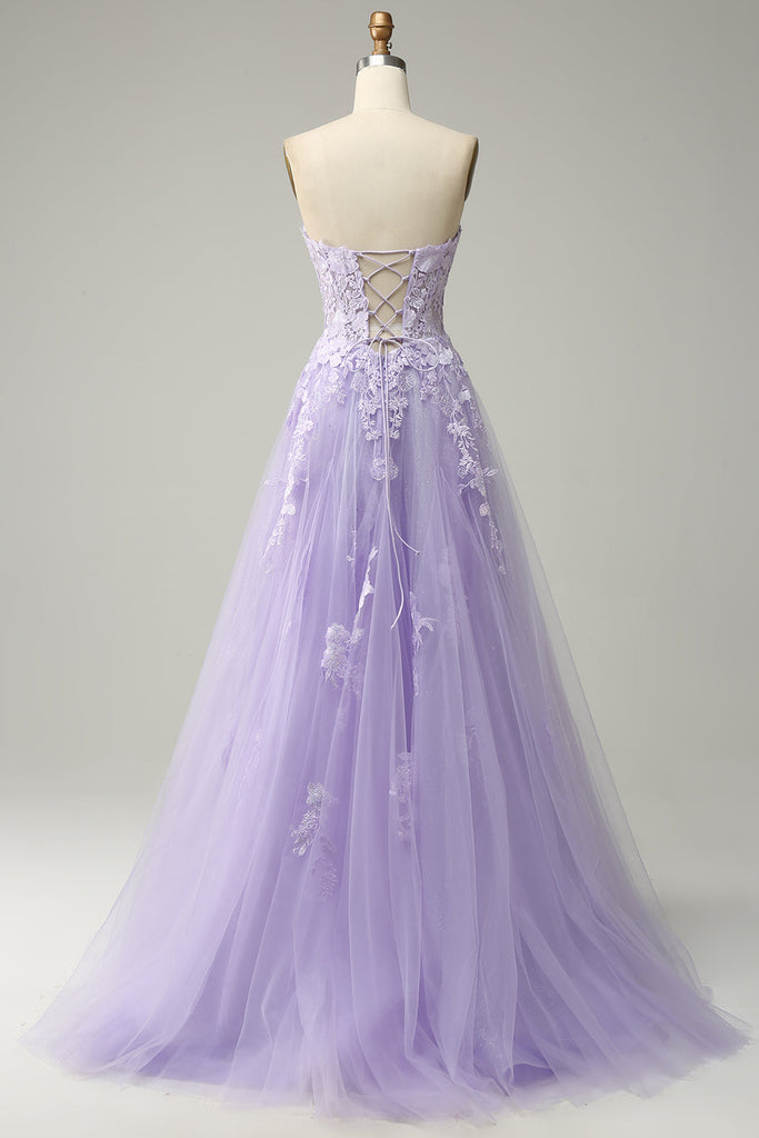 Purple Long Straps Scoop Vintage Evening Dress, Purple Formal Dress Prom Dress