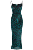 Dark Green Velvet Backless Prom Dress