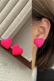 Cute Fuchsia Heart Shaped Earrings