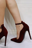 Stiletto Pointed Toe Burgundy Single Shoes