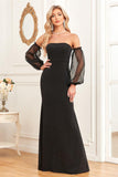 Black Mermaid Strapless Long Prom Dress