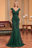 Mermaid Dark Green Long Prom Dress