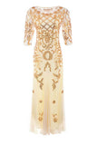 Elegant Long Black Gold Sequins Mother of the Bride Dresses