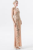 Sparkly Sequins Champagne Beaded Mother of the Bride Dress