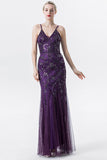 Black Pink Sequins Beaded Mermaid Mother of the Bride Dress