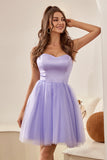 Sweetheart Purple A Line Tulle Homecoming Dress