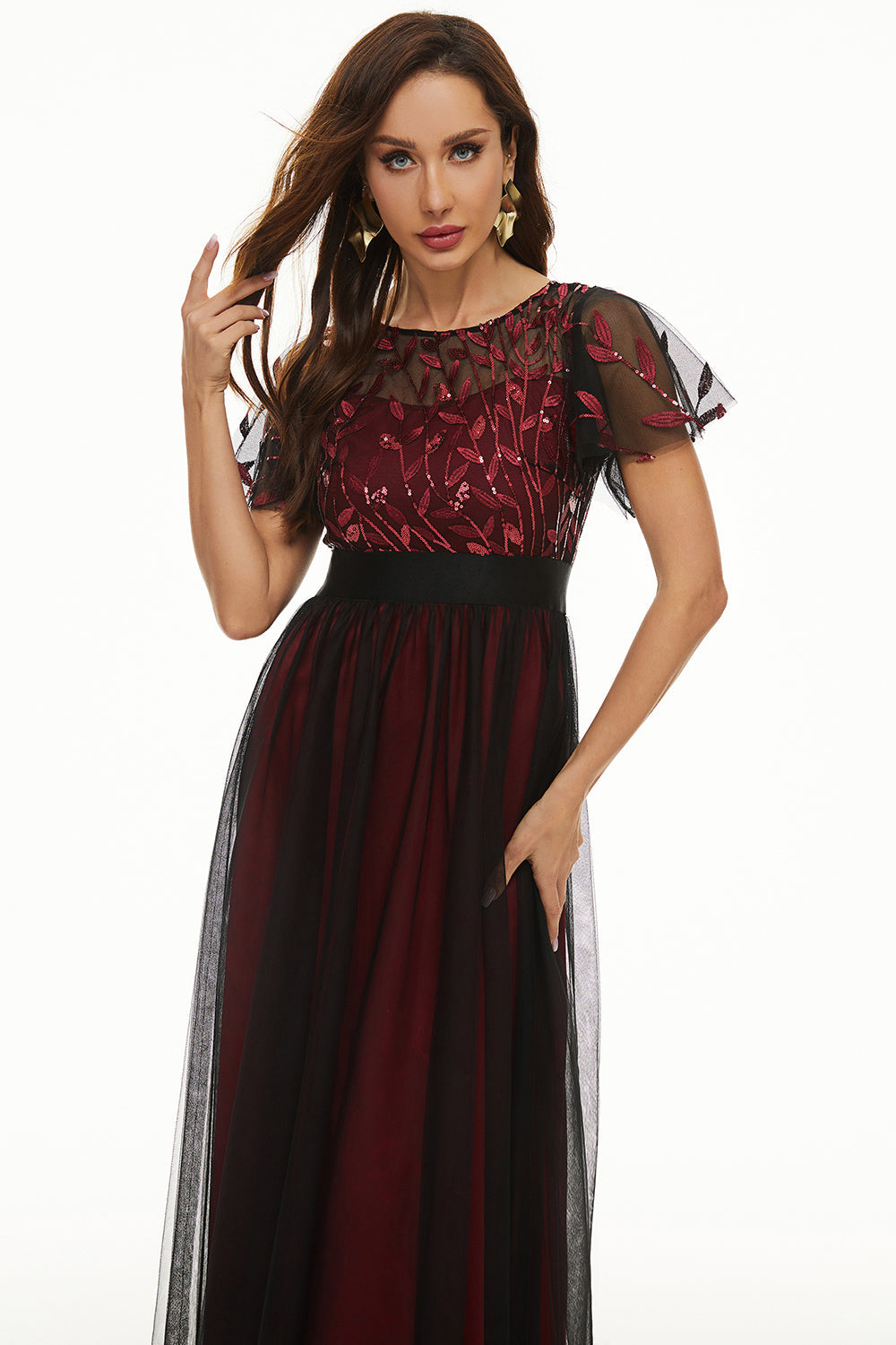 ZAPAKA Women Mother of Bride Dress Sequins Tulle Long Formal Dress ZAPAKA Women Mother of Bride Dress Sequins Tulle Long Formal Dress
