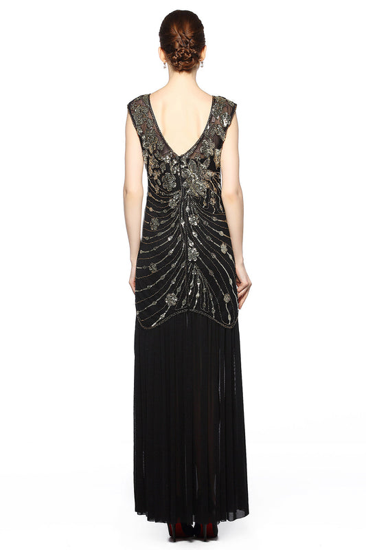 Black Sequin Long Mother of The Bride Dress