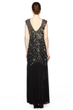 Black Sequin Long Mother of The Bride Dress