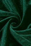 A Line Off the Shoulder Dark Green Velvet Dress