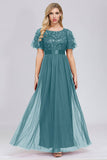 Sparkly Green Beaded Mother of the Bride Dress with Appliques