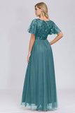 Sparkly Green Beaded Mother of the Bride Dress with Appliques