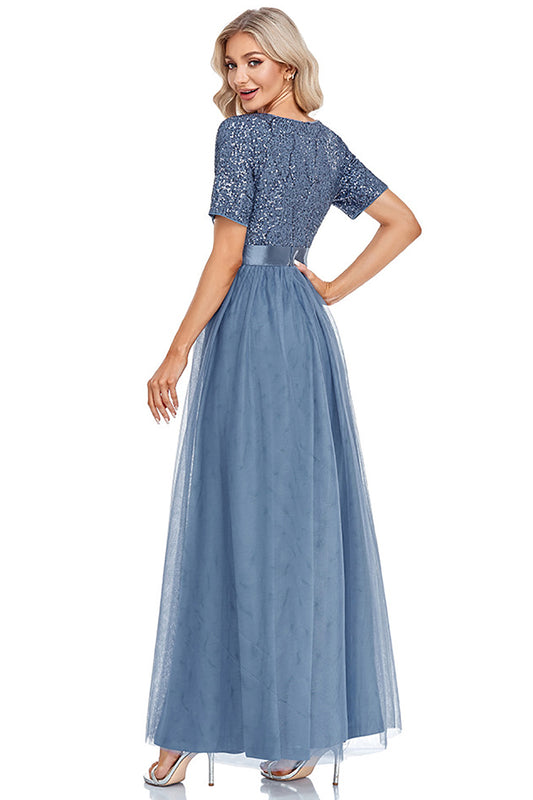 Blue Beaded ther of the Bride Dress
