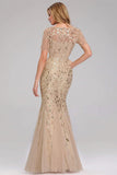 Sparkly Burgundy Beaded Mother of the Bride Dress