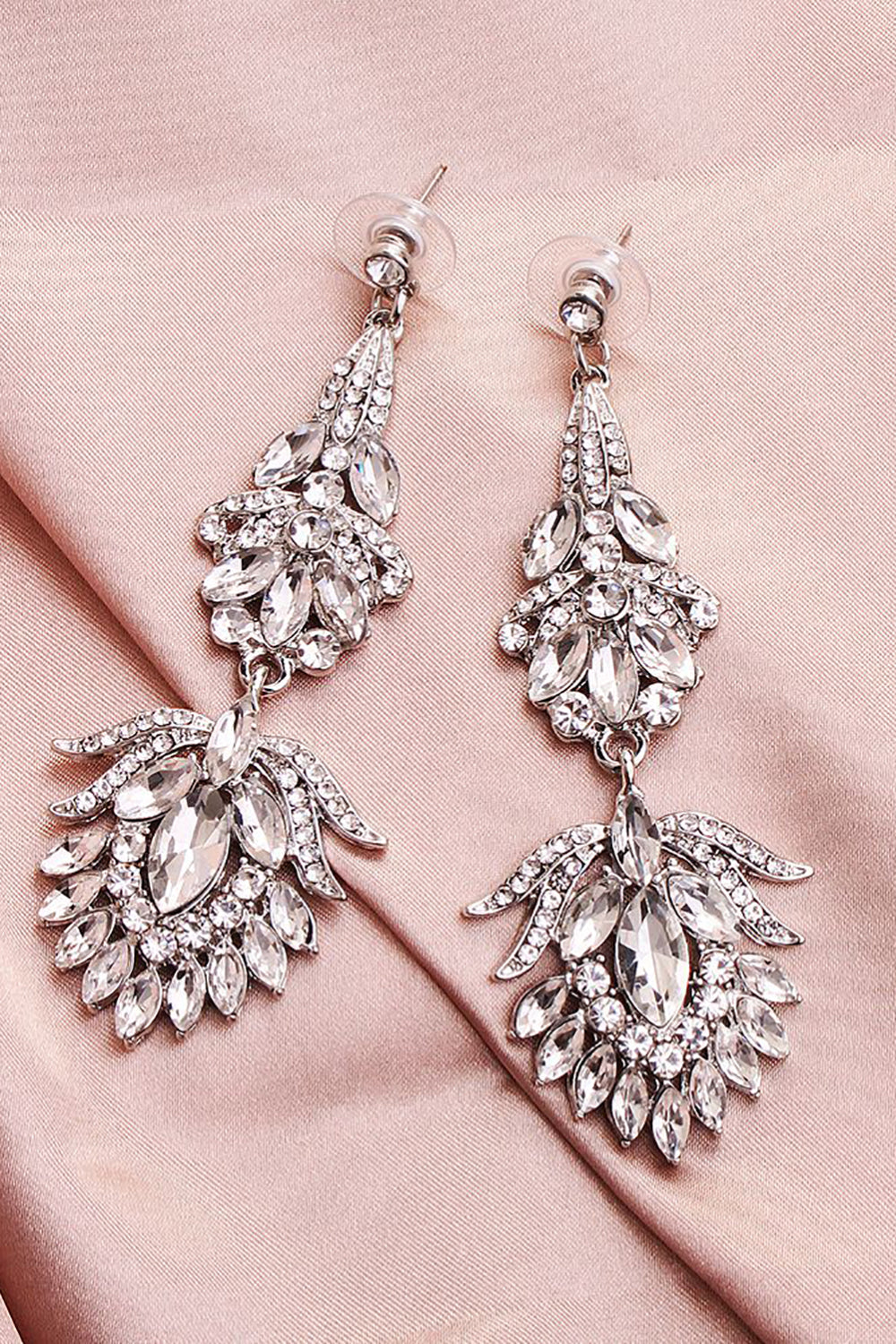 Simple Rhinestone Bridal Earrings