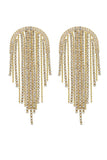 Golden Tassel Rhinestones Earrings