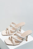 Black Cutout Square Toe High Heel Sandals