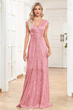 Champagne Sleeveless V-Neck A Line Sparkly Holiday Party Dress