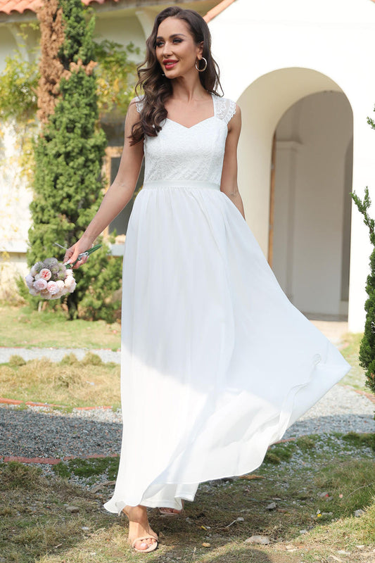 White Long Lace Dress