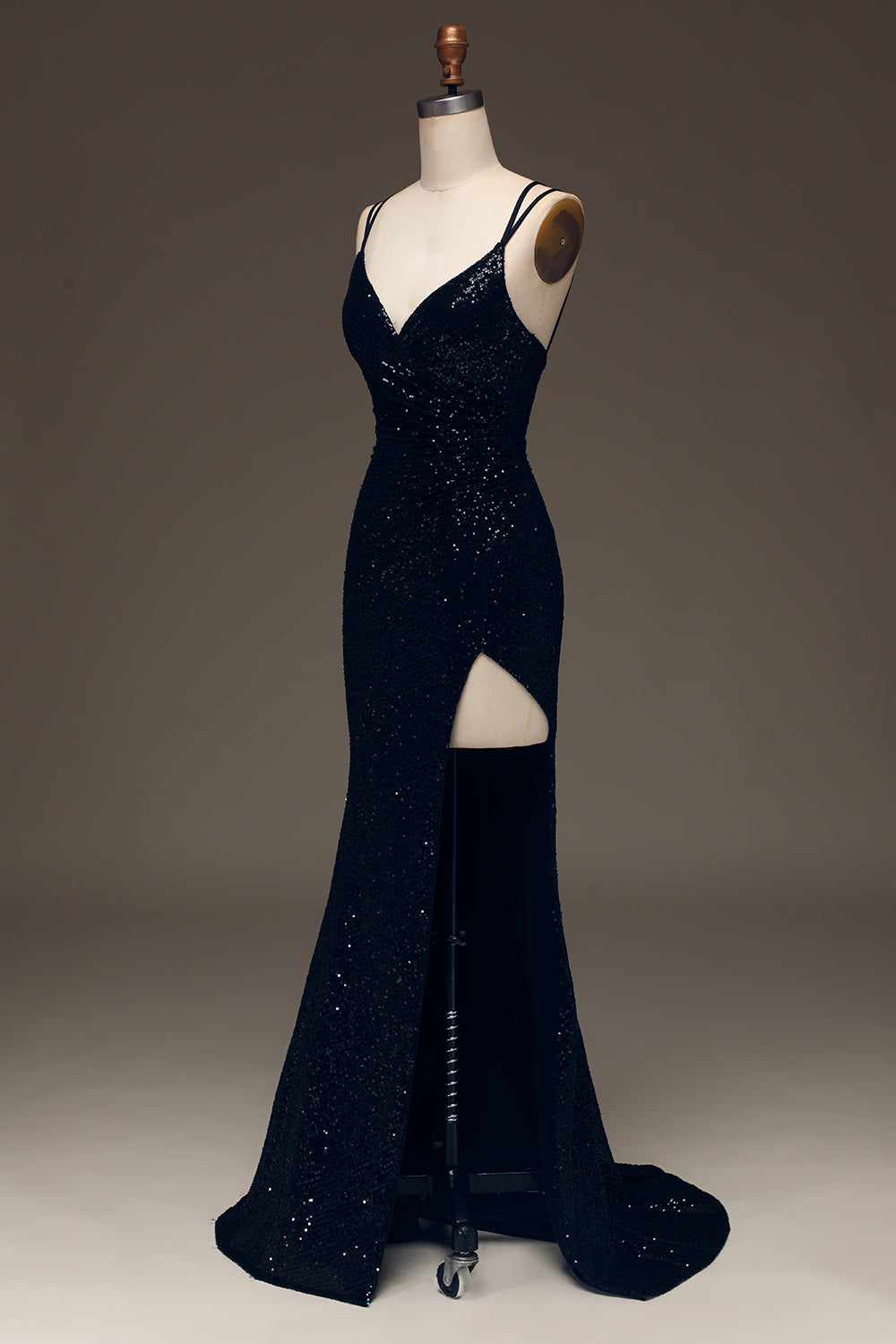 Zapakasa Women Black Long Prom Dress Sparkly Sequin Mermaid Evening Dress With Slit Zapakasa Women Black Long Prom Dress Sparkly Sequin Mermaid Evening Dress With Slit