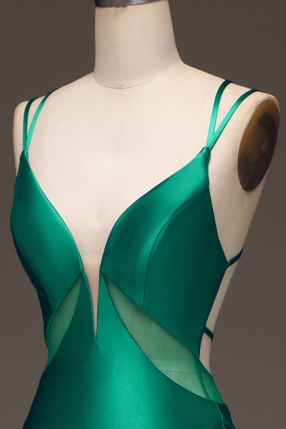 Zapakasa Women Formal Dress Green Deep V-neck Satin Mermaid Prom Dress with Lace-up Back Zapakasa Women Formal Dress Green Deep V-neck Satin Mermaid Prom Dress with Lace-up Back