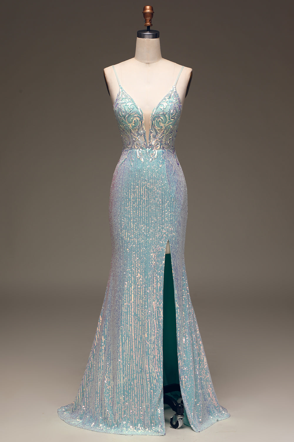 Sequins Sparkly Mermaid Prom Dress with Slit