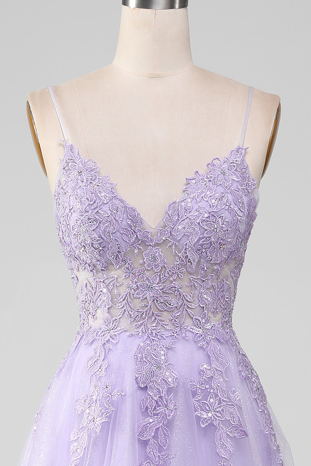 Zapakasa Women Sparkly Light Purple Prom Dress A-Line