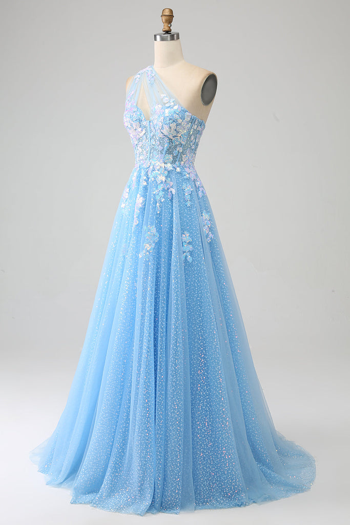 Light Blue Prom Dress Long Evening Dress