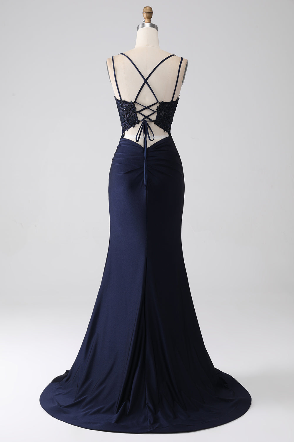 Zapakasa Women Beaded Navy Prom Dress with Ruffles Mermaid Evening Dress with Slit Zapakasa Women Beaded Navy Prom Dress with Ruffles Mermaid Evening Dress with Slit