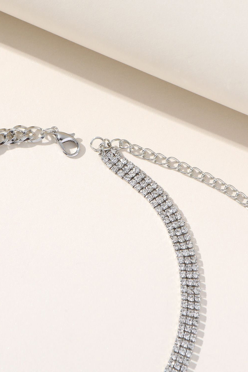 Silver Sparking Rhinestone Choker Necklace