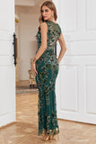 Sheath Round Neck Black Red Love Heart Beaded Long Party Dress