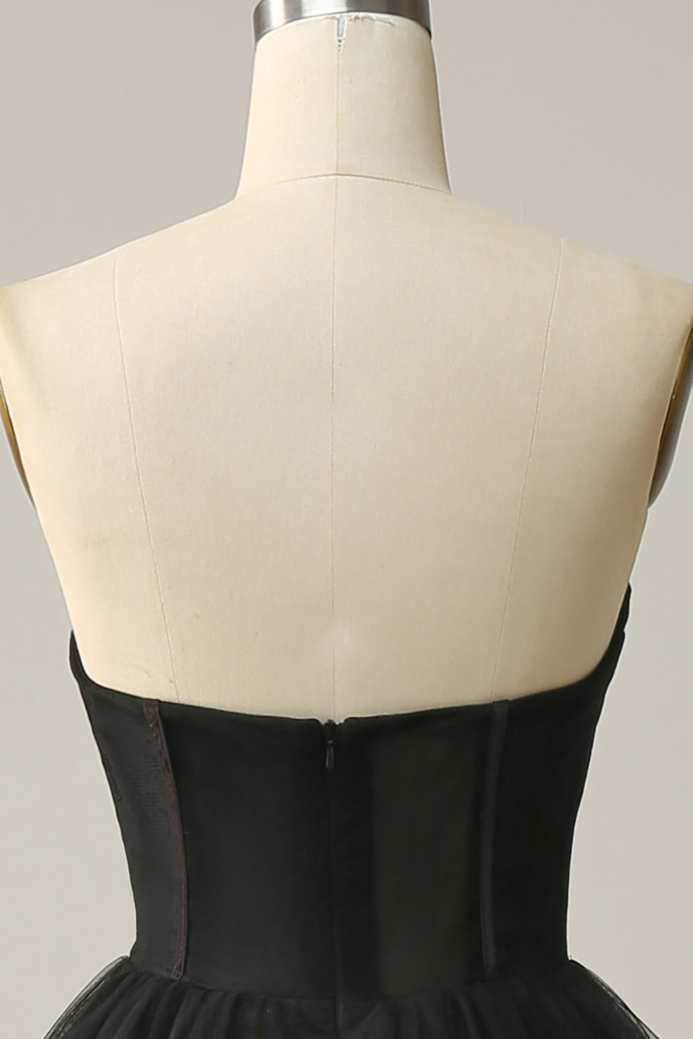 Black Corset Sweetheart Long Prom Dress with Ruffles