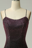 Dark Purple Lace-Up Back Mermaid Prom Dress with Beading