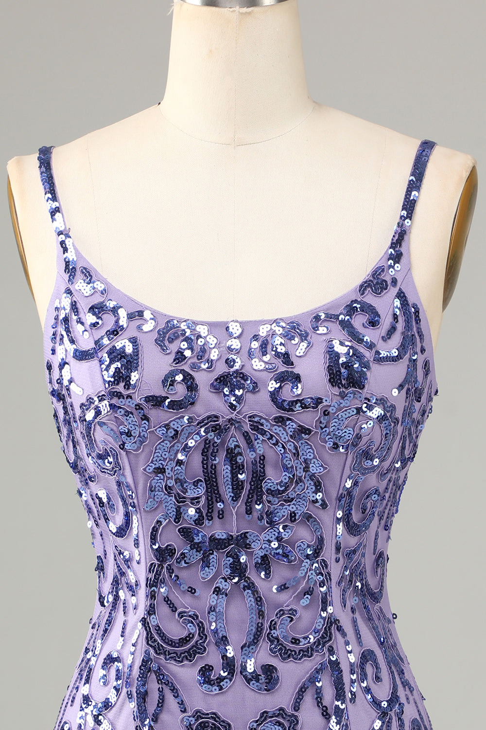 Sparkly Purple Sequins Short Homecoming Dress with Fringes
