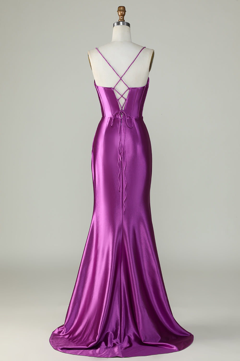 fitted lace wedding dress Zapakasa Women Orange Long Corset Prom Dress Spaghetti Straps Mermaid Formal Dress with Slit, Dark Purple / US20W fitted lace wedding dress Zapakasa Women Orange Long Corset Prom Dress Spaghetti Straps Mermaid Formal Dress with Slit, Dark Purple / US20W